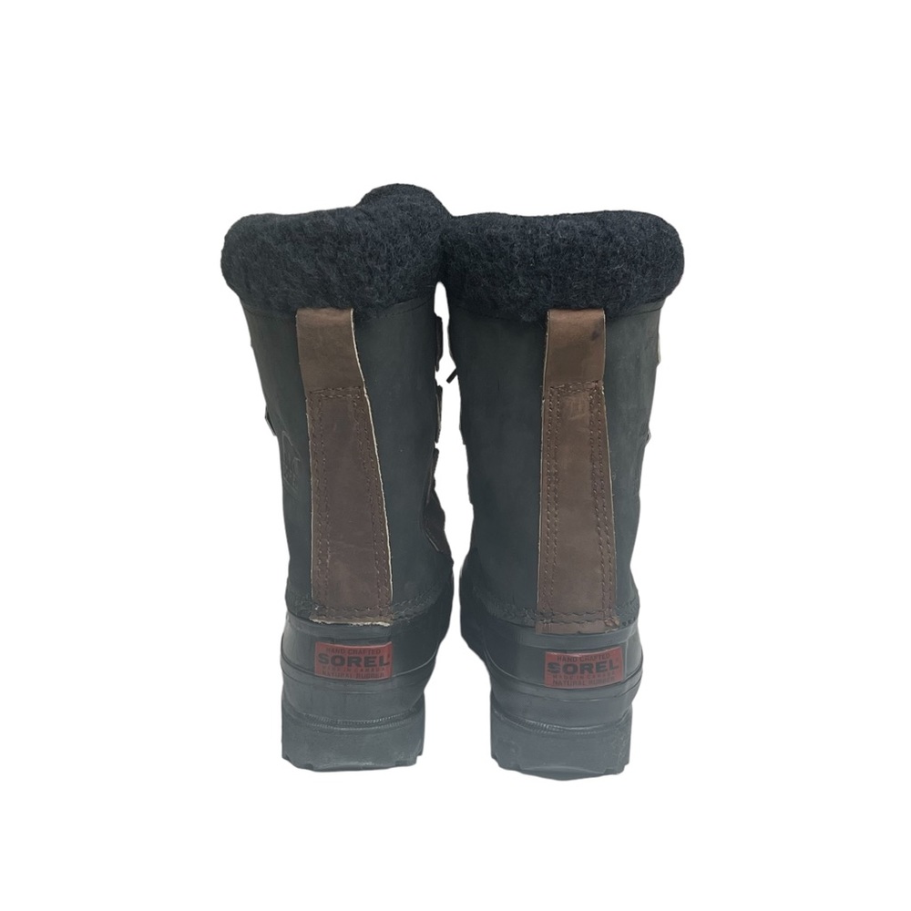 Vintage: Sorel ™ ✪ Alpine Felt Lined Wool Trim Leather Lug Sole Boots ✪ Black - Picture 4 of 16